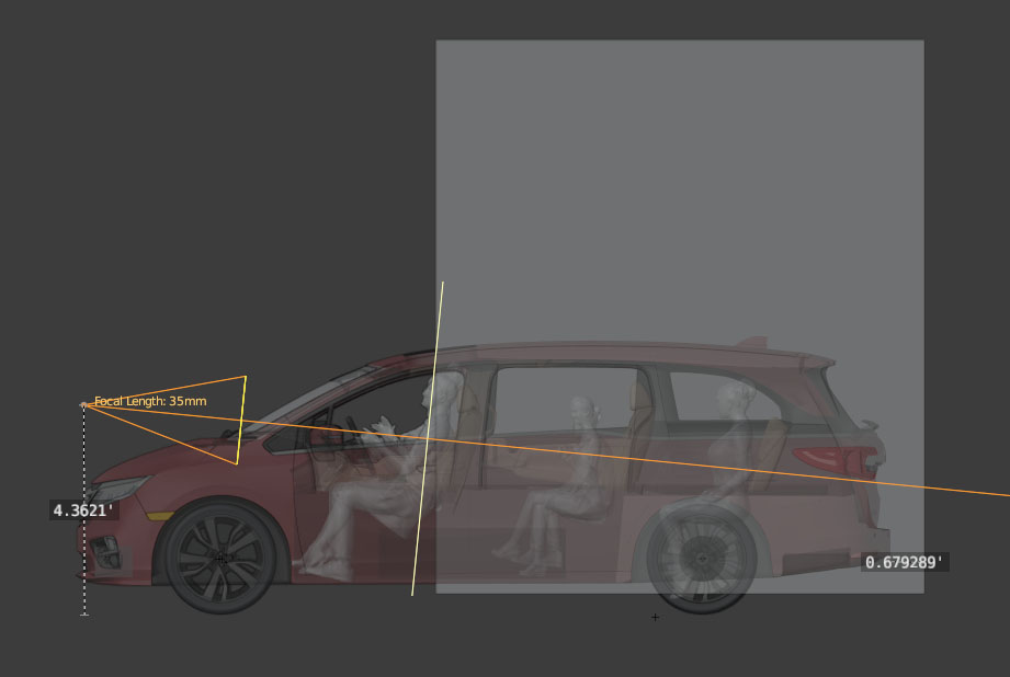 Virtual stage floor plan for Honda Odyssey