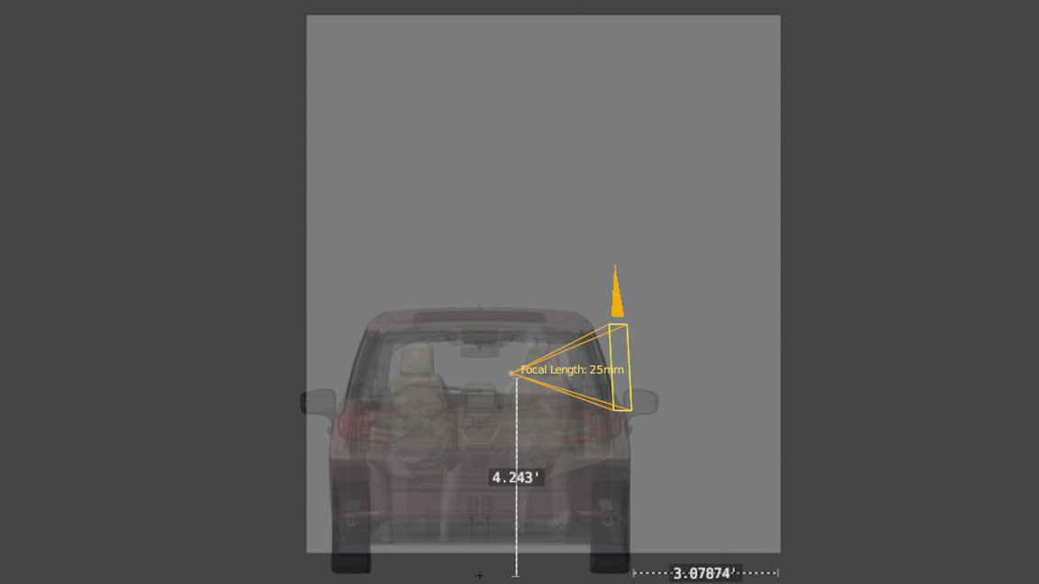 Camera position study for the Honda virtual-production sequence