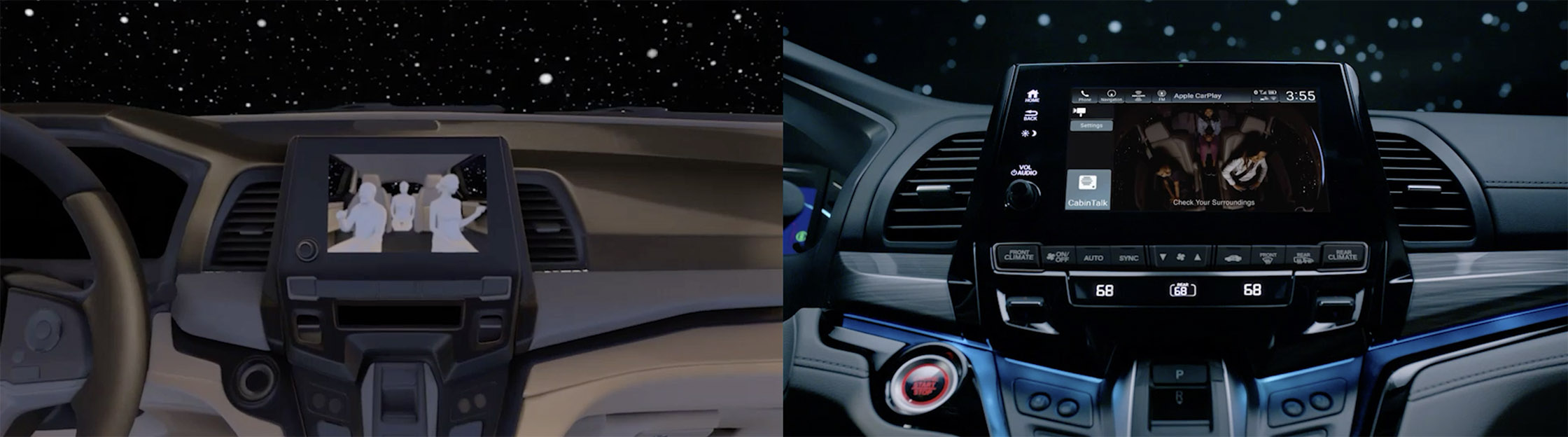 Honda Odyssey previs and matching live-action frame